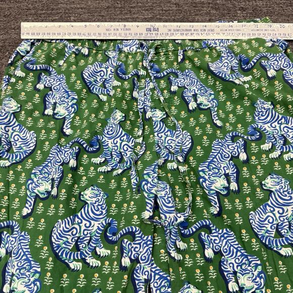 Anthropologie Print Fresh Pajamas Women 1X Blue Tiger Queen Pants Long Sleeve - Picture 12 of 16